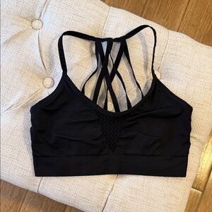 Betsey Johnson Black Strappy Crisscross Sports Bra
